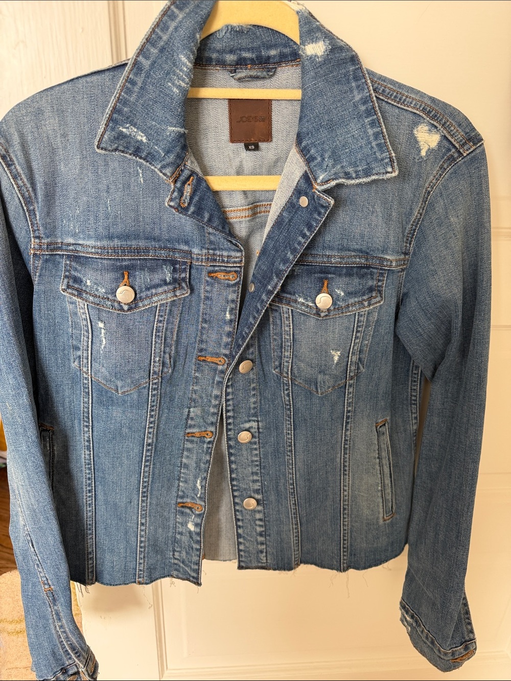 Joe's Jeans Blue Distressed Denim Jacket - Picture 1 of 3